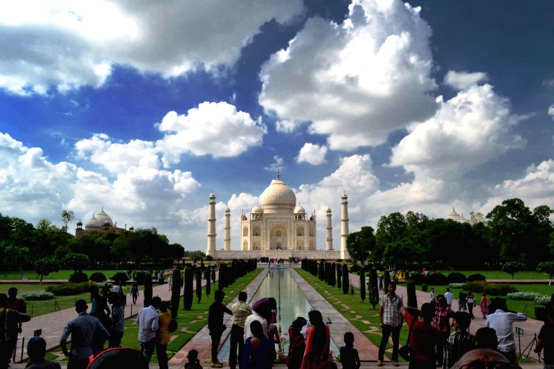 A spectacular view of Taj Mahal in Agra on July 16, 2014.