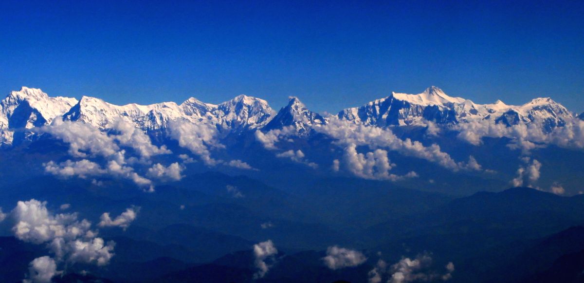 Mount Machhapuchre (C) and Annapurna Himalayan Range