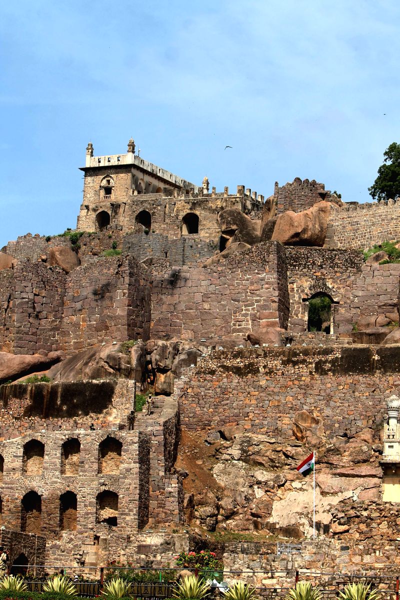 Impressive facade of the Golconda Fort